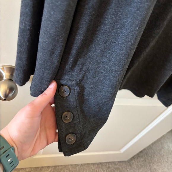 Chico's Charcoal Cowl Neck Long Sleeve Top - Picture 4 of 6